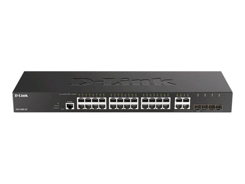 D-Link DGS 2000-28 - Switch - L3 - gestito - 24 x 10/100/1000 + 4 x combinazione Fast Ethernet/Gigabit SFP - montabile su rack